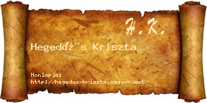 Hegedűs Kriszta névjegykártya