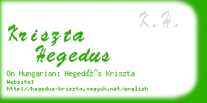 kriszta hegedus business card